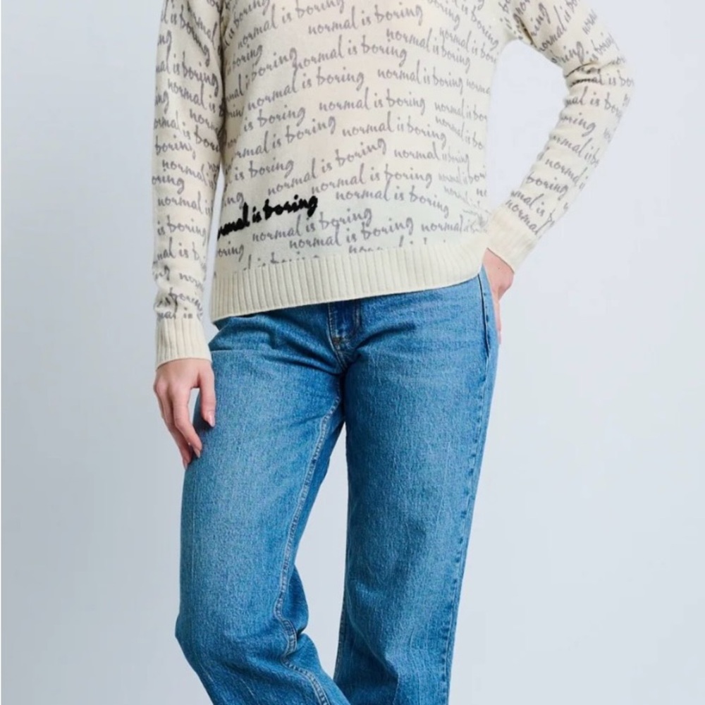 Lisa Todd Normal is Boring NWT Cashmere Sweater - Picture 2 of 7